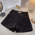 Women's Casual Woolen Shorts with Belt