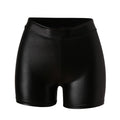 Women's Sexy Black Leather High-Waist Shorts