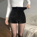 Women's Sexy Black PU Shorts