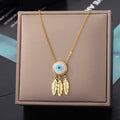 Stainless Steel Butterfly Moon Star Pendant Necklace for Women