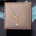 Stainless Steel Butterfly Moon Star Pendant Necklace for Women