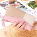 Pink Patchwork Geometric Wallet for Fashionable Women