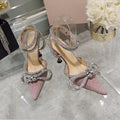 Glitter Crystal Ankle Strap Pumps for Women's Summer Parties