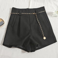 Women's Casual Woolen Shorts with Belt