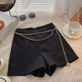 Women's Casual Woolen Shorts with Belt