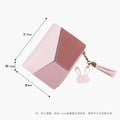 Pink Patchwork Geometric Wallet for Fashionable Women