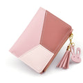 Pink Patchwork Geometric Wallet for Fashionable Women